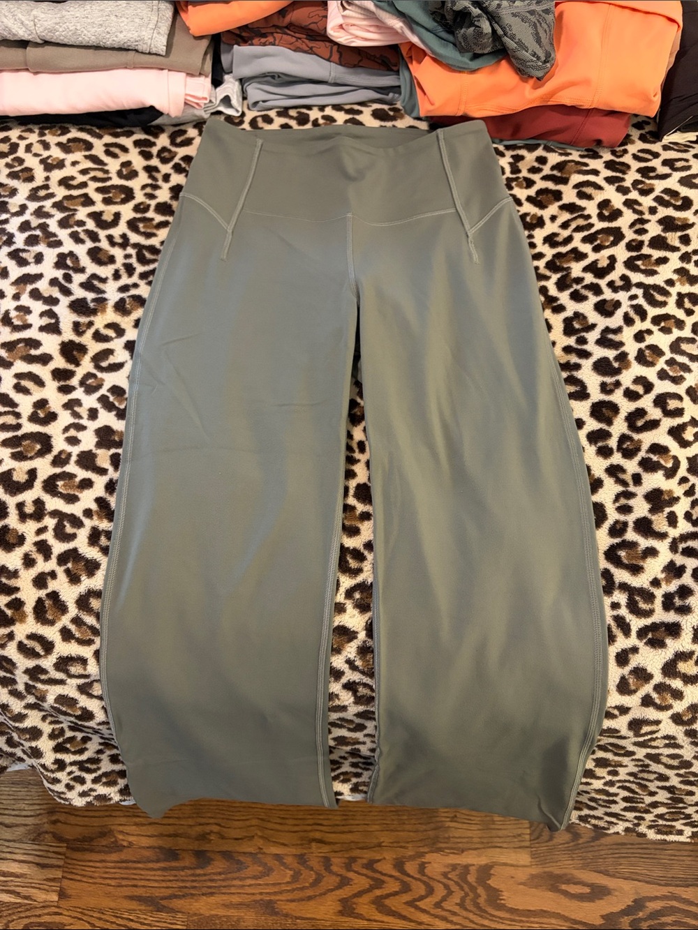 Groove split hem flare - 6 Grey Sage